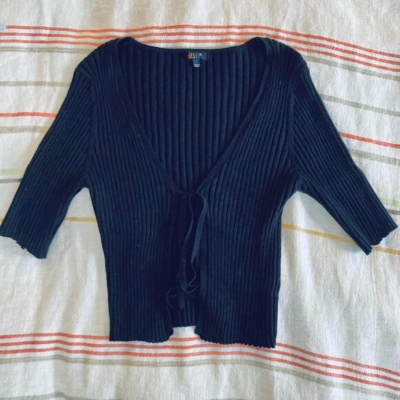 dELiA*s Sweaters - Vintage 90s Delia*s Black Tie Front Cardigan